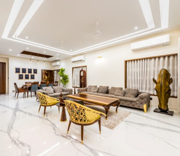 Illustration of Luxury Penthouse Interior Design With Bamboo Flooring