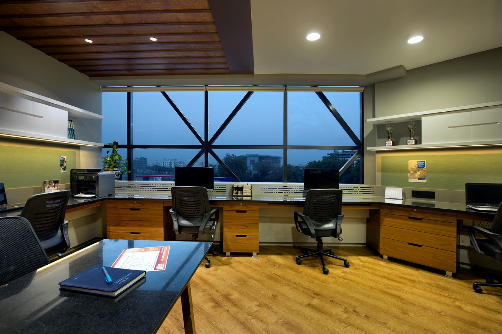 office building inside desks