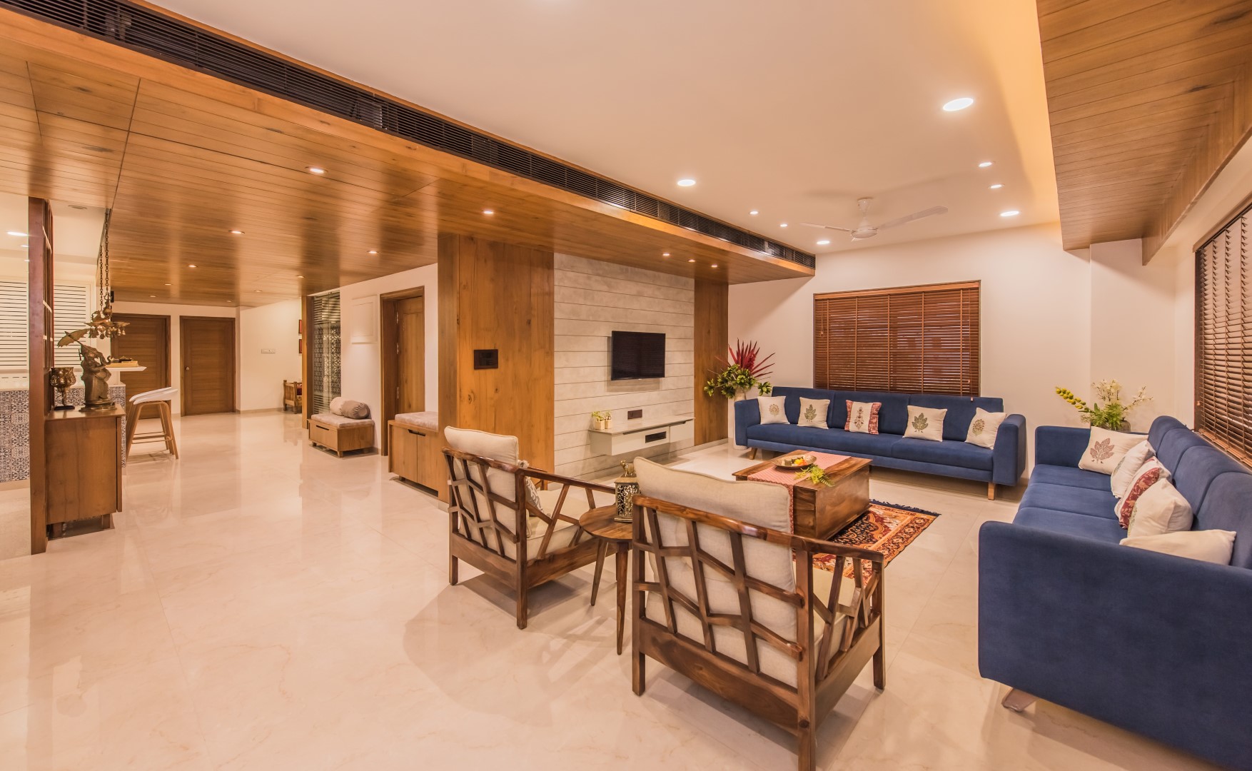 Contemporary Indian Style Apartment Interiors | MS Design Studio - The