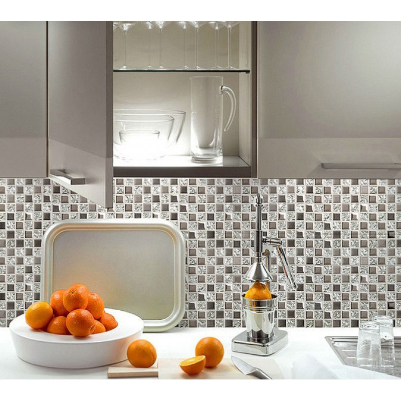 Silver Glass Tile Backsplash Ideas Bathroom Mosaic Tiles Cheap P840 The Architects Diary