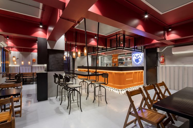 Bar Design With Bold Color Combination | ESI Design Studio - The ...
