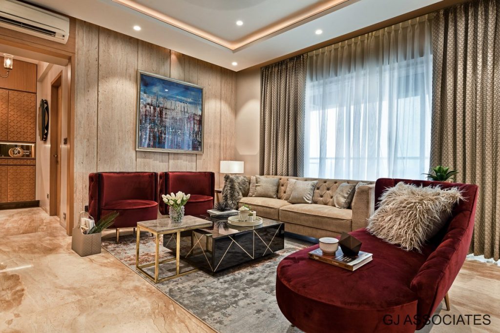 Modern Apartment Design with a hint of striking bold colors | GJ ... - Bold Color Modern Apartment Style