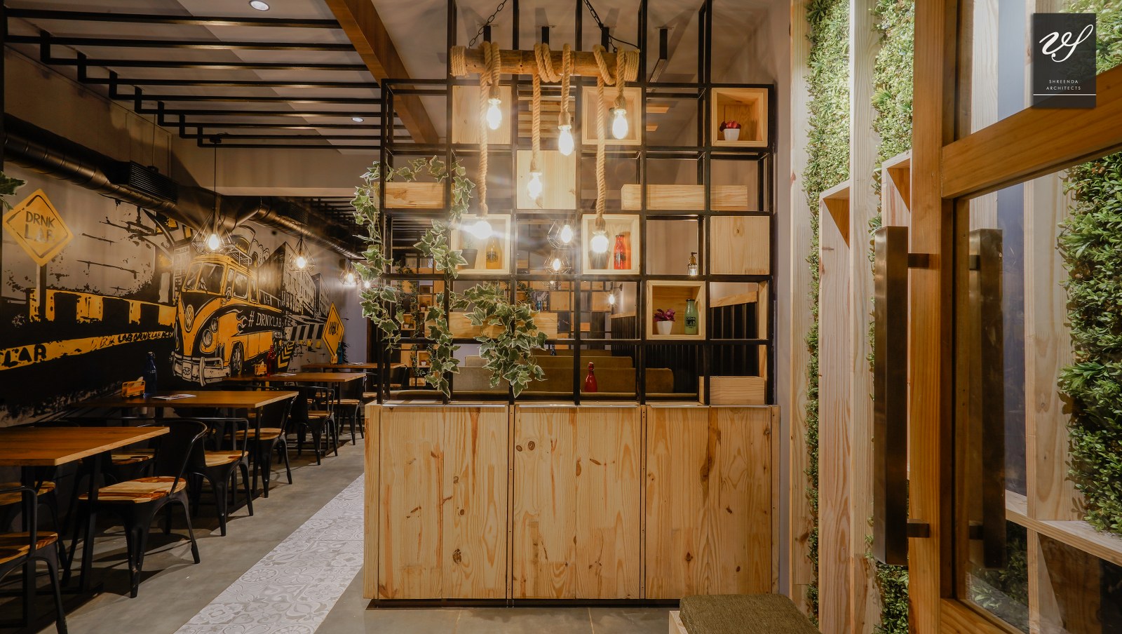 DRNK Lab Cafe Fusion Of Contemporary And Rustic Trends Shreenda Architects The Architects