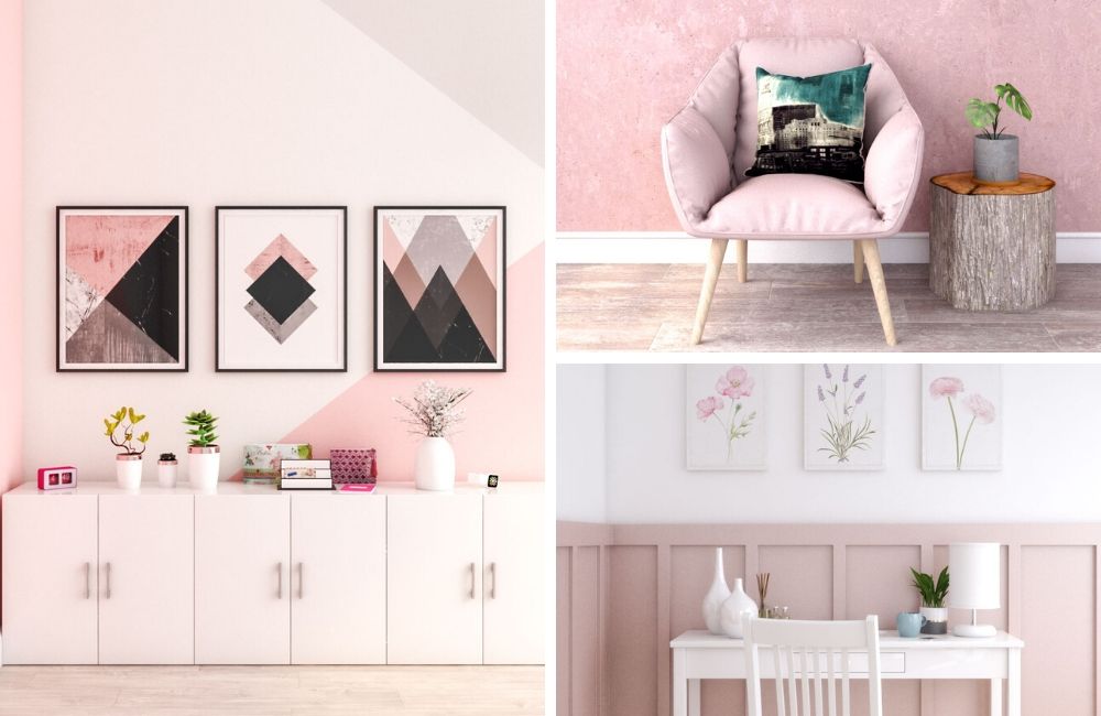 pink and grey wall ideas