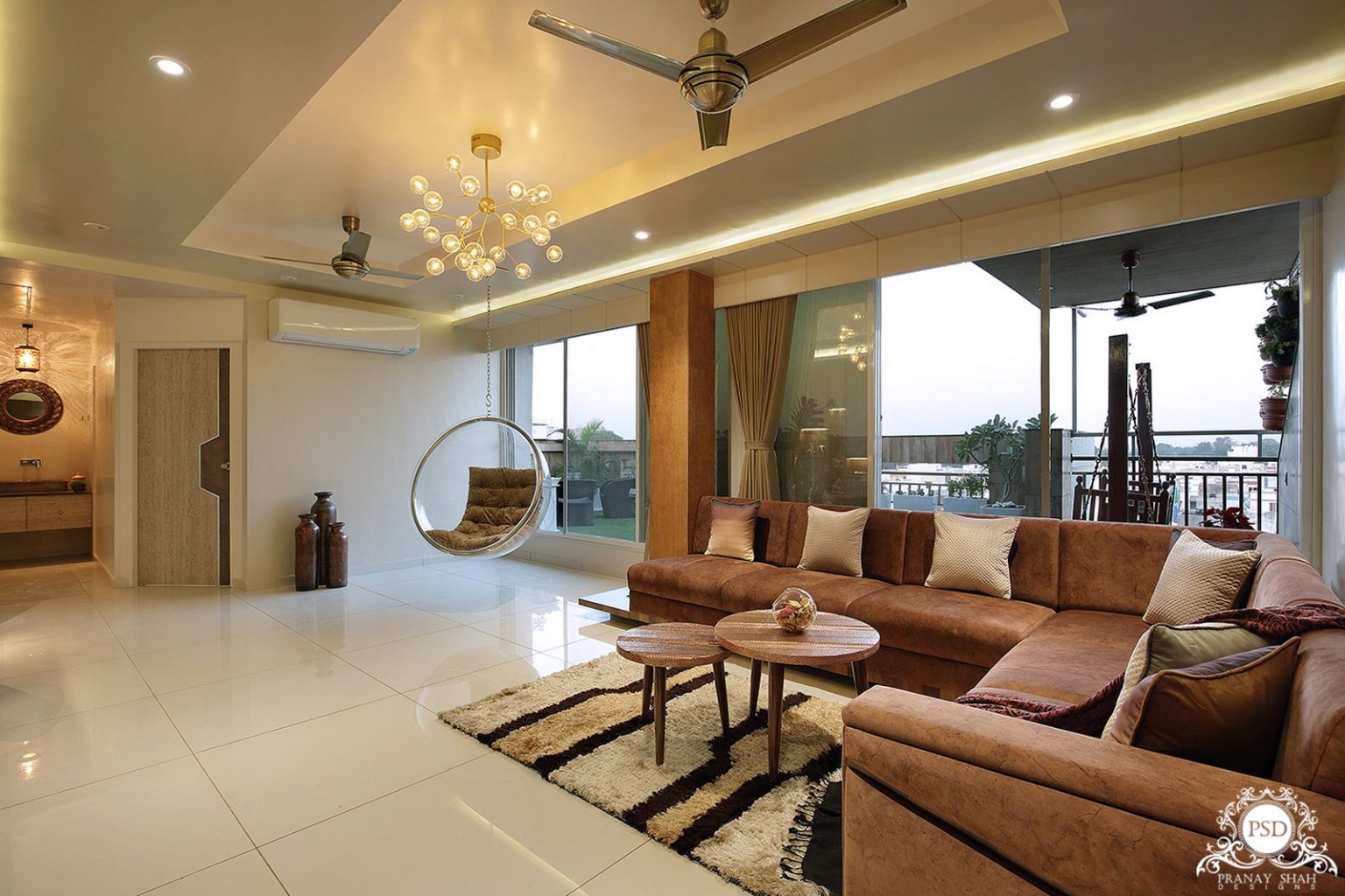 Picture Idea: Penthouse Design Delicately Merging Nature And Geometric Patterns
