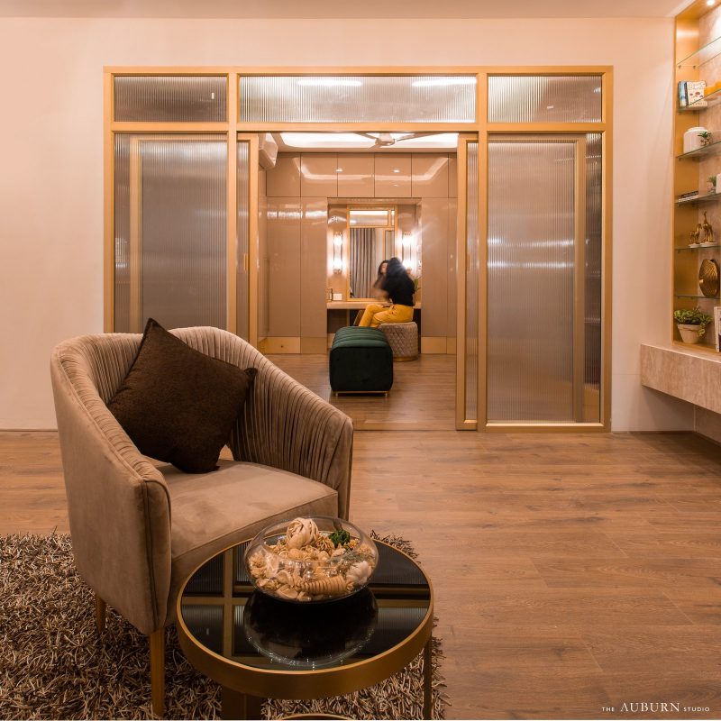 Penthouse Embossing Splendor Through Neutral Tones And Gold Accents