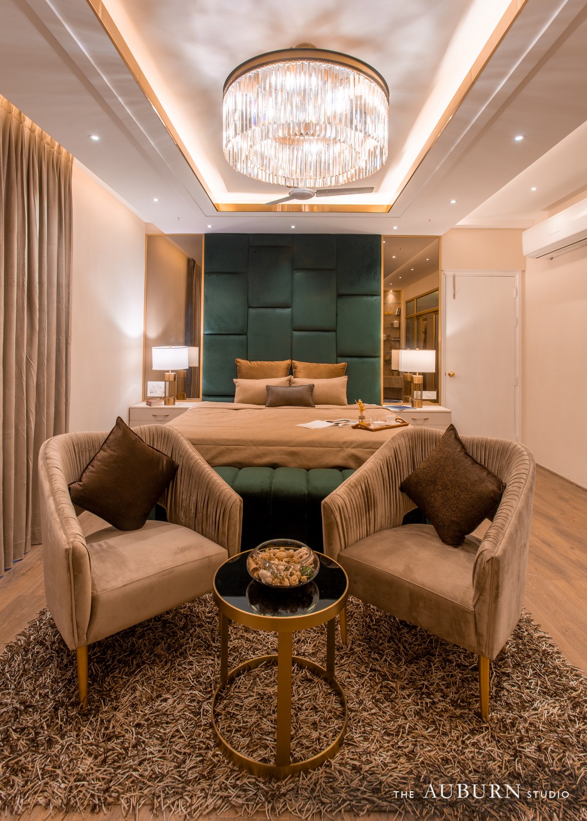 Penthouse Embossing Splendor Through Neutral Tones And Gold Accents