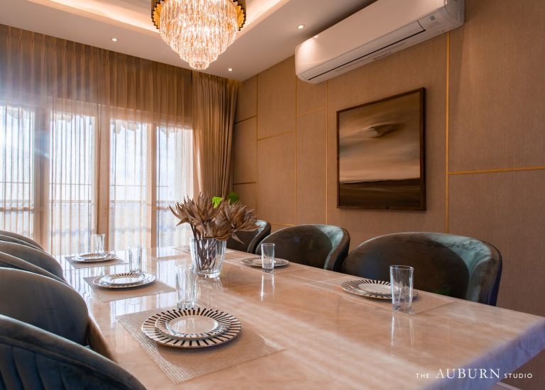 Penthouse Embossing Splendor Through Neutral Tones And Gold Accents