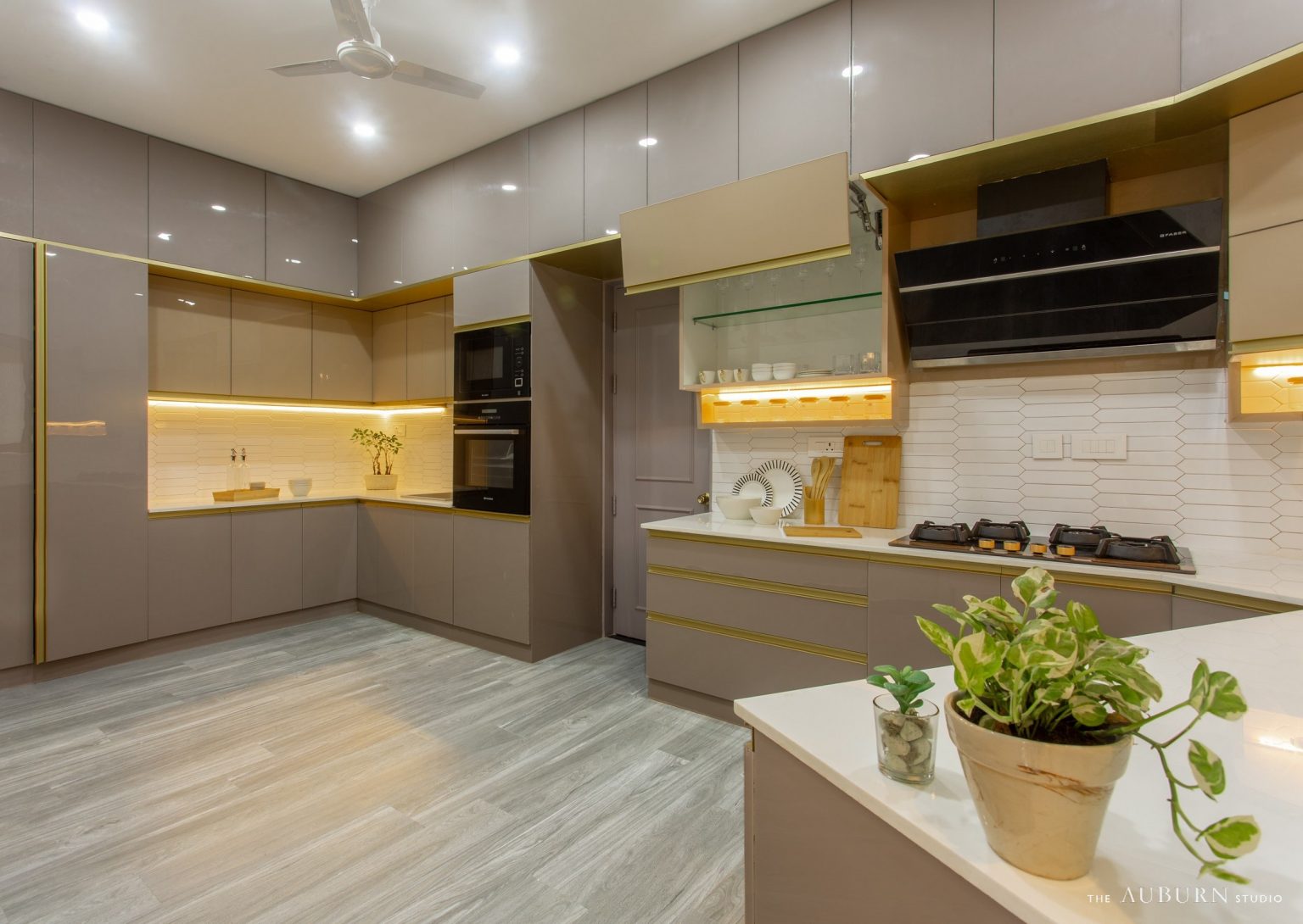 Penthouse Embossing Splendor Through Neutral Tones And Gold Accents