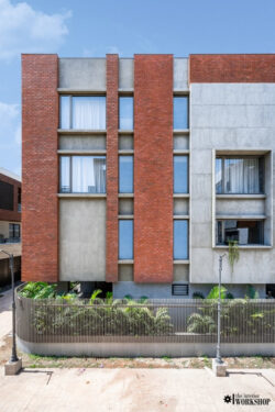 Exposed Brick and RCC creating Compositional Structure of the Residence ...