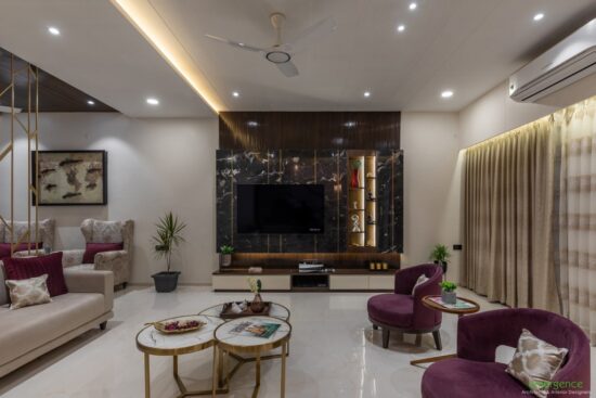 Warmth & Luxury curate this Contemporary Living Space in Indore ...