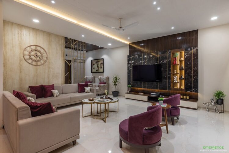 Warmth & Luxury curate this Contemporary Living Space in Indore ...