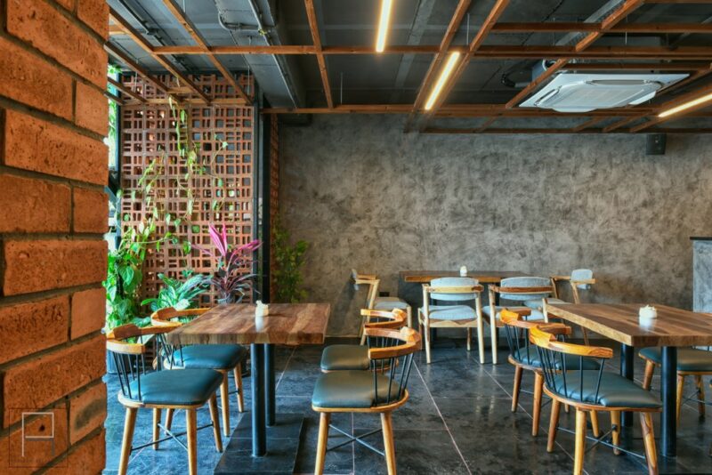 Tropical Vibe Along the lines of Contemporary Chic for this Café Design ...