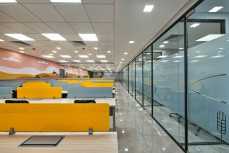 Office Design with Basic Geometric Shapes with the Hint of Popping ...
