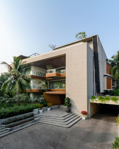 'Amansara', A Modern Bungalow Design With Unique Fluid Balconies, Open ...