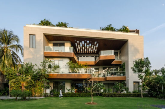 'Amansara', A Modern Bungalow Design With Unique Fluid Balconies, Open ...