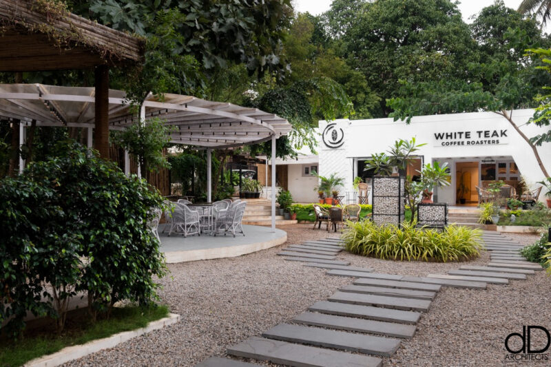 The White Teak Cafe In Mysore Is An Offbeat Sight To It's Contrasting