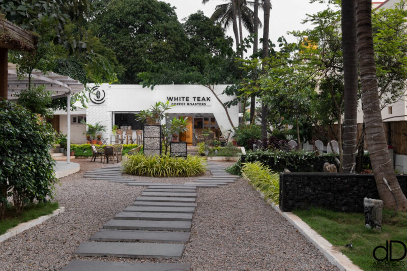 The White Teak Cafe In Mysore Is An Offbeat Sight To It's Contrasting