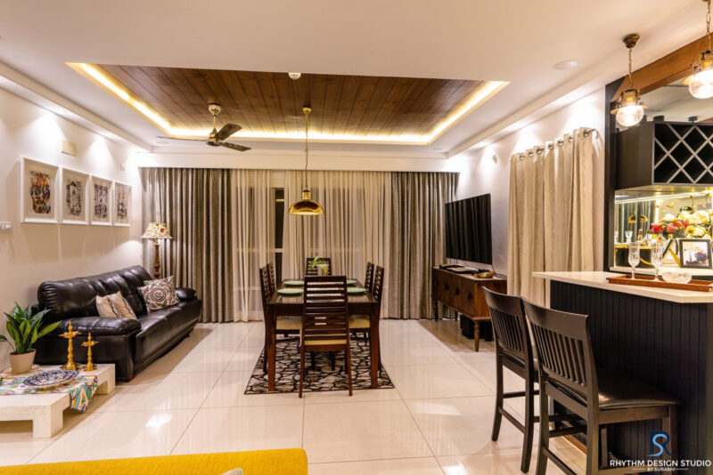 3BHK Modern Home Design In Hyderabad | Rhythm Design Studio by Surabhi ...