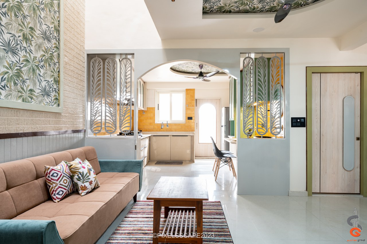 3BHK Bungalow Interior Design With A Modern Style And Traditional ...