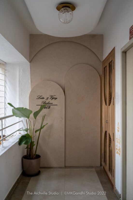 The Arch House Is A Compact 3BHK Modern Contemporary Apartment Designed ...