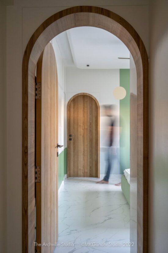 The Arch House Is A Compact 3BHK Modern Contemporary Apartment Designed ...