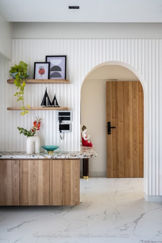 The Arch House Is A Compact 3BHK Modern Contemporary Apartment Designed ...