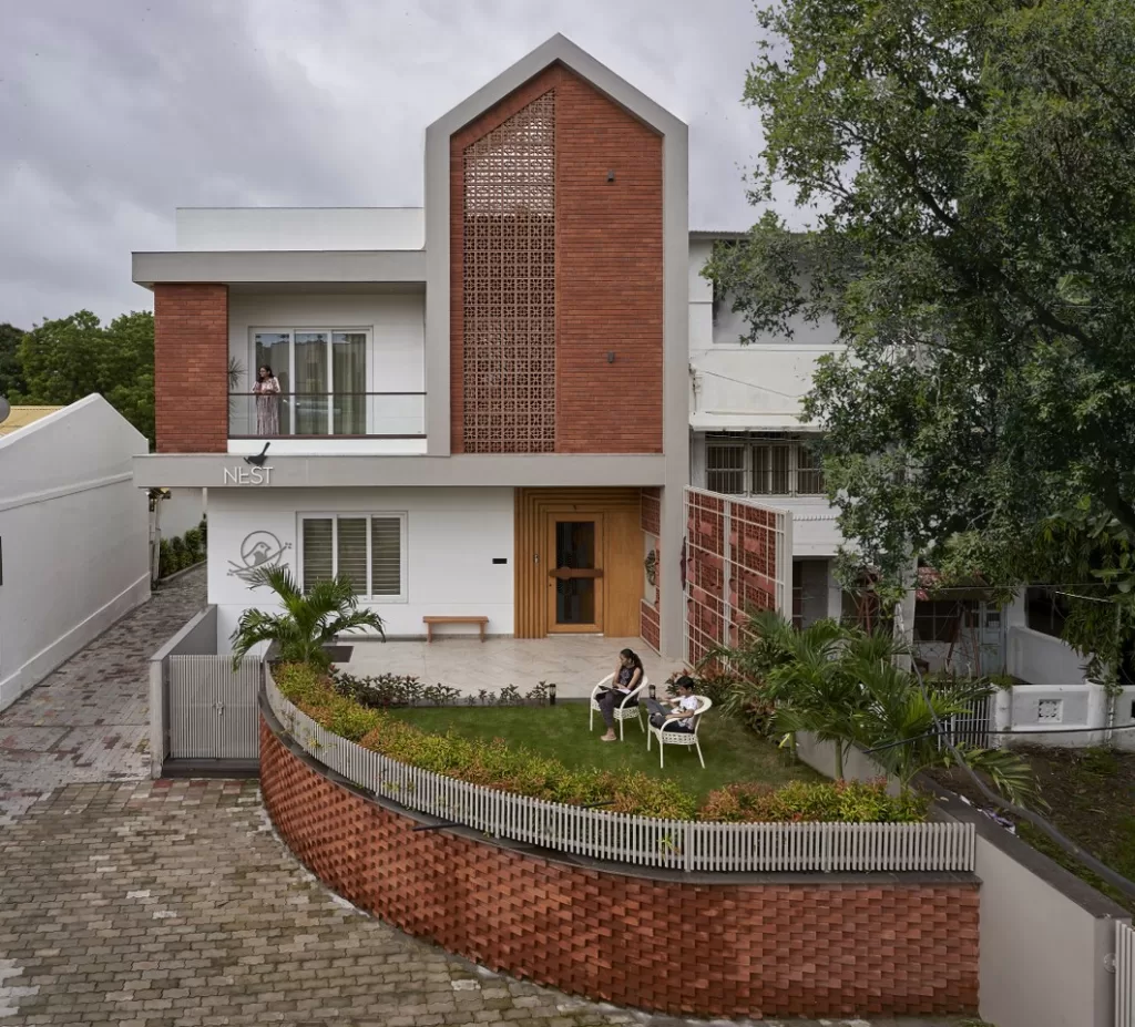 Elevation of Brick house design