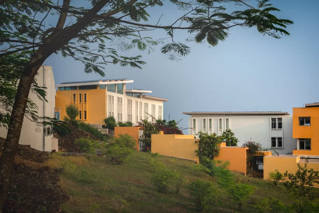 Steel slope terrain where Goa Institute of Management sits