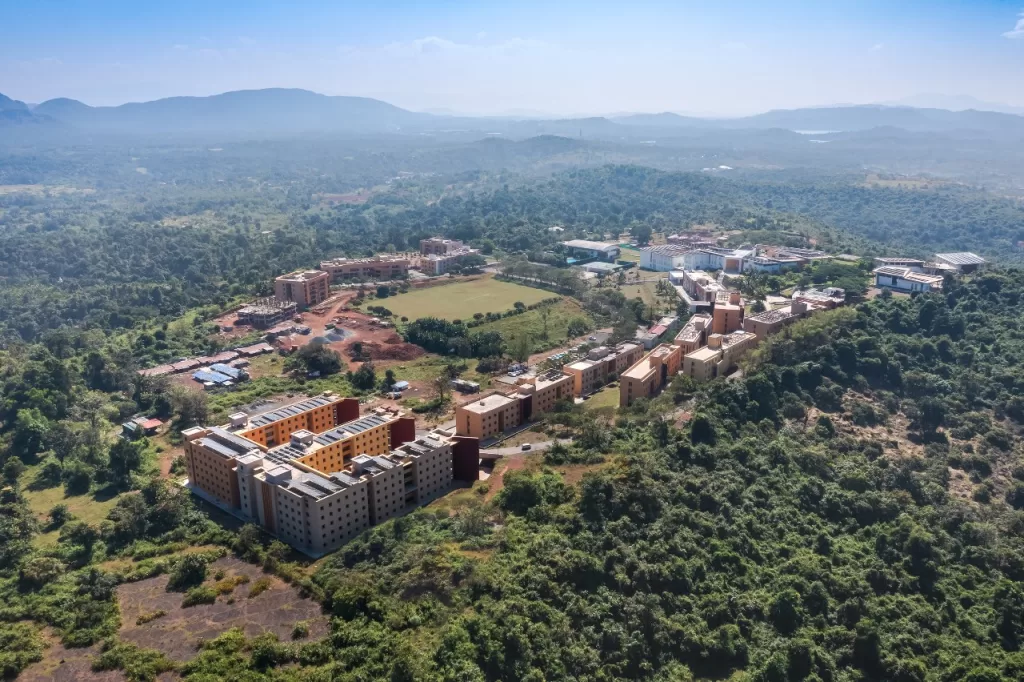 Goa Institute of Management in the foothills of Western mountain range