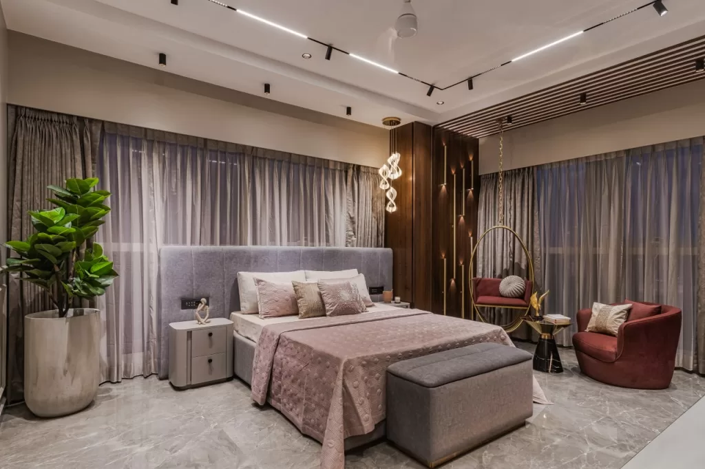 Bedroom interiors in Mumbai apartment 