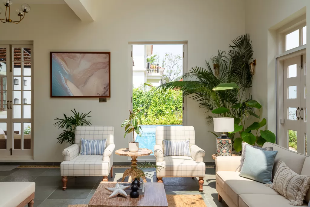 living room for this luxury villa Design in Goa