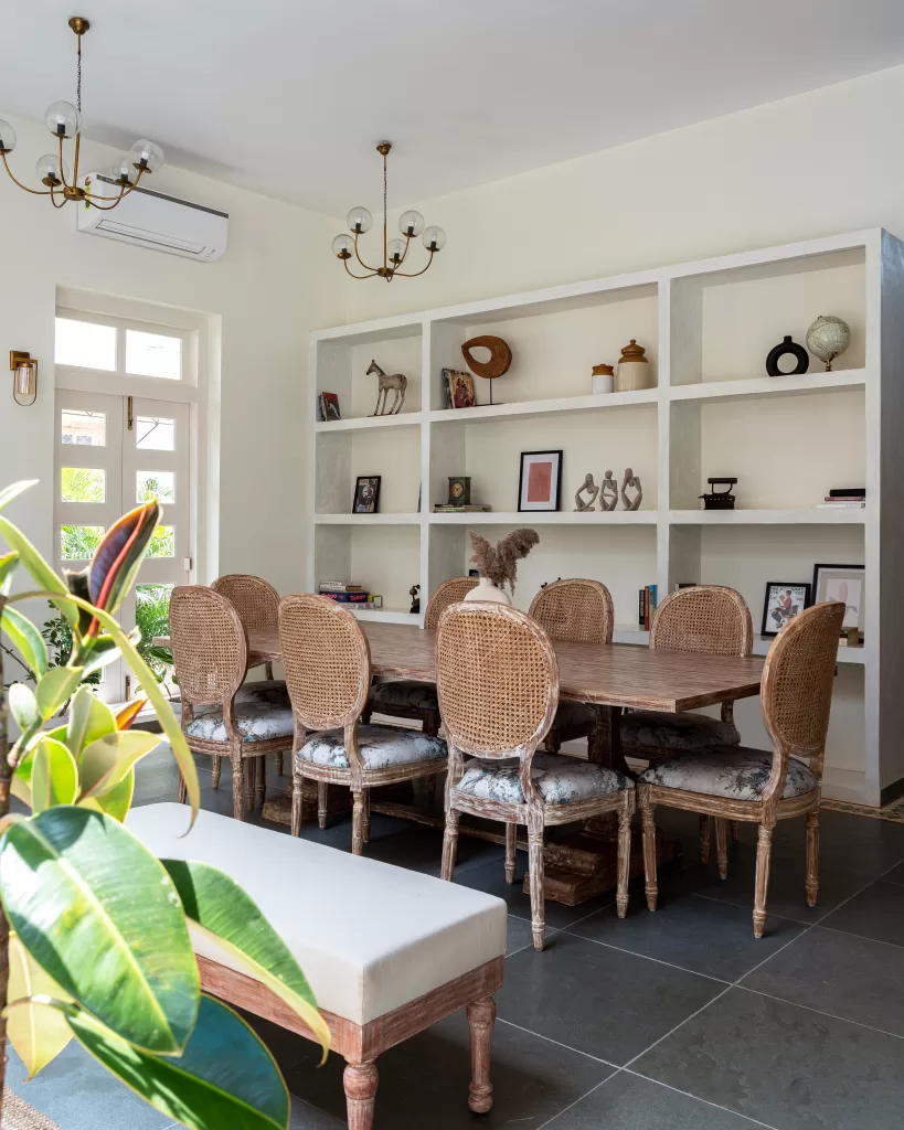 Dining room in this Luxury Villa Design in Goa 