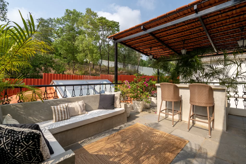 Luxury Villa Design in Goa with a beautiful outdoor terrace