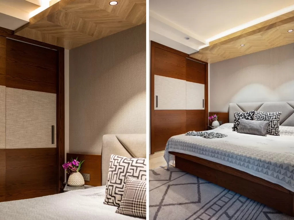 Modern interiors of a bedroom design 