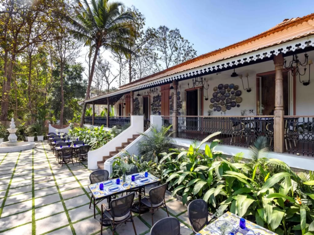 Rustic restaurant enterance in Assagao Goa
