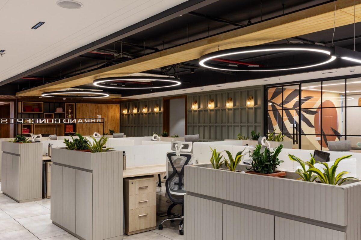 The Interior Design Of Office Create A Seamless Loop Of Circulation ...