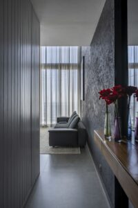 This Grey Abode On This High Rise Building Has Only The Bare Necessities | GA Design - High Rise Abode