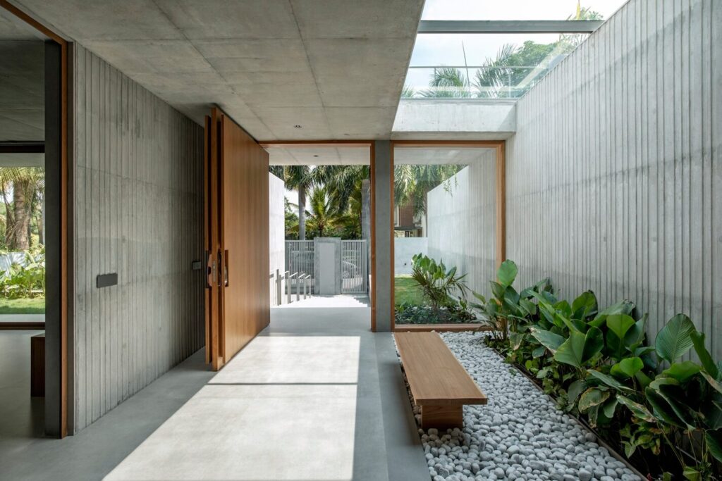 house with concrete walls