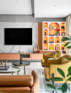 This House Design is a Blend of Bold Accents with Neutral | Space Kraft ...