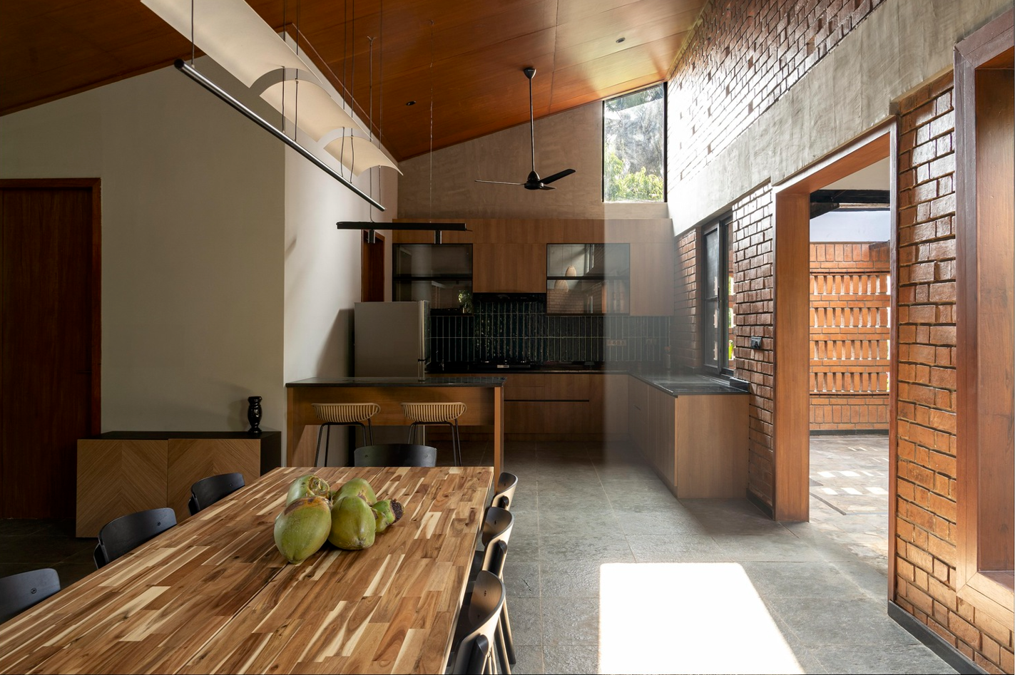 This Modern House With Bricks Lies Amidst The Lush Greenery | EnviArch ...