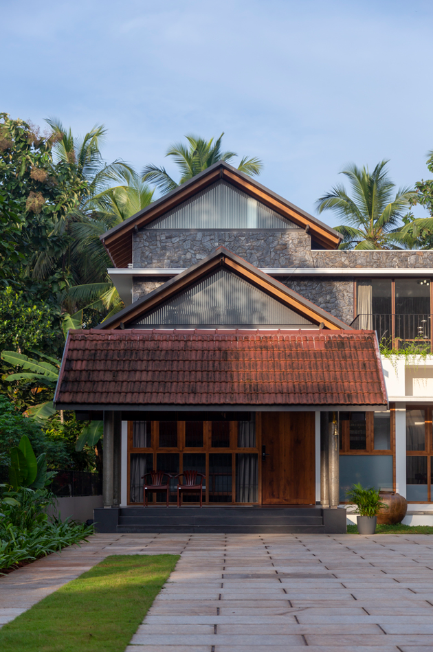 sloped roof house