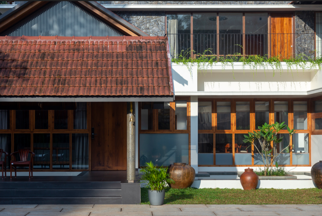 sloped roof house