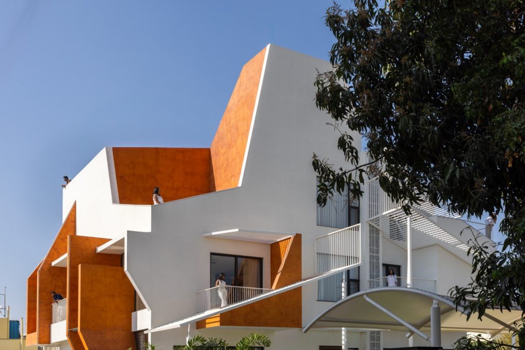 sloping roof house