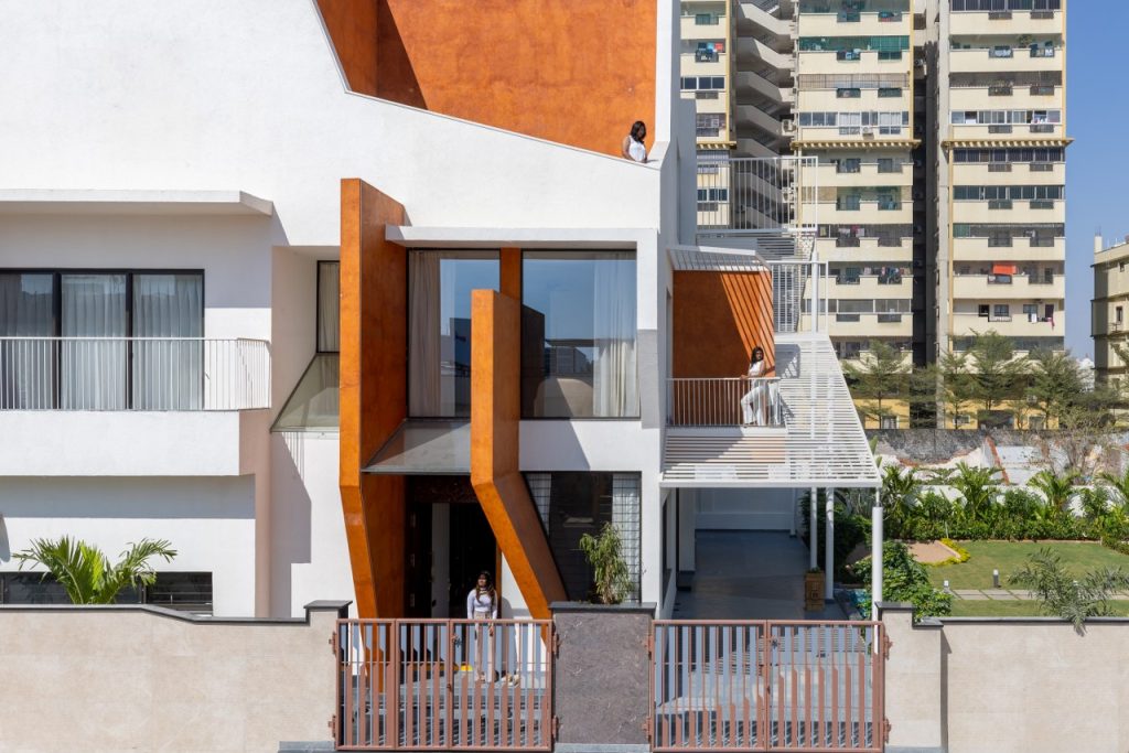 sloping roof house