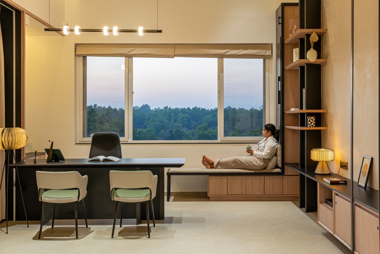 Image showcasing This 1BHK Penthouse Reimagines Thoughtful Home Office Interior Design ...