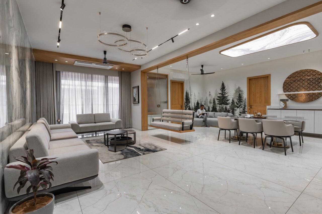 This 4BHK House Design Balances Clean Interiors and Material ...