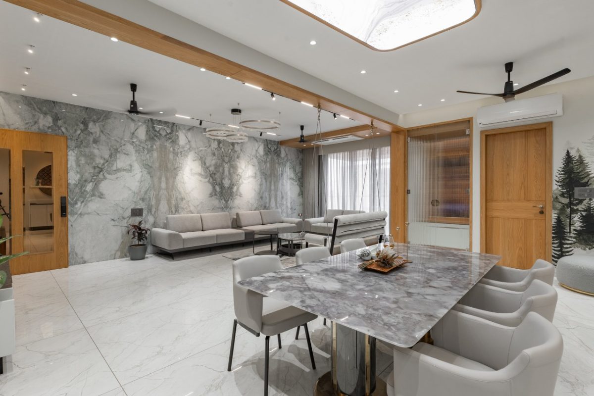 This 4BHK House Design Balances Clean Interiors and Material ...