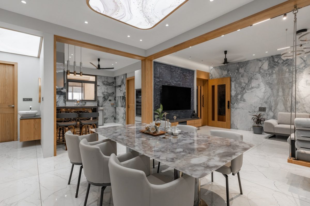 This 4BHK House Design Balances Clean Interiors and Material ...