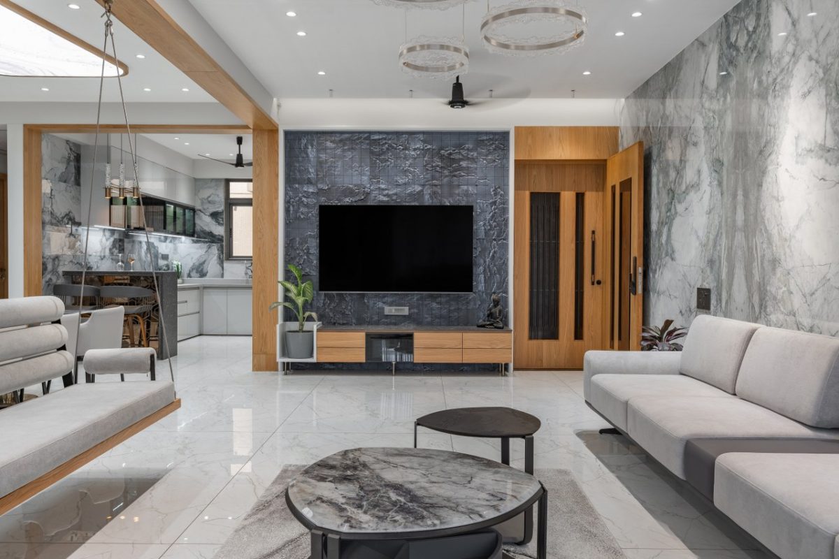 This 4BHK House Design Balances Clean Interiors and Material ...
